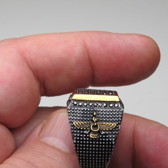 14k Hematite Men's Ring - Picture 4 of 7